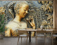 Pretty women sculpture 3D wall mural