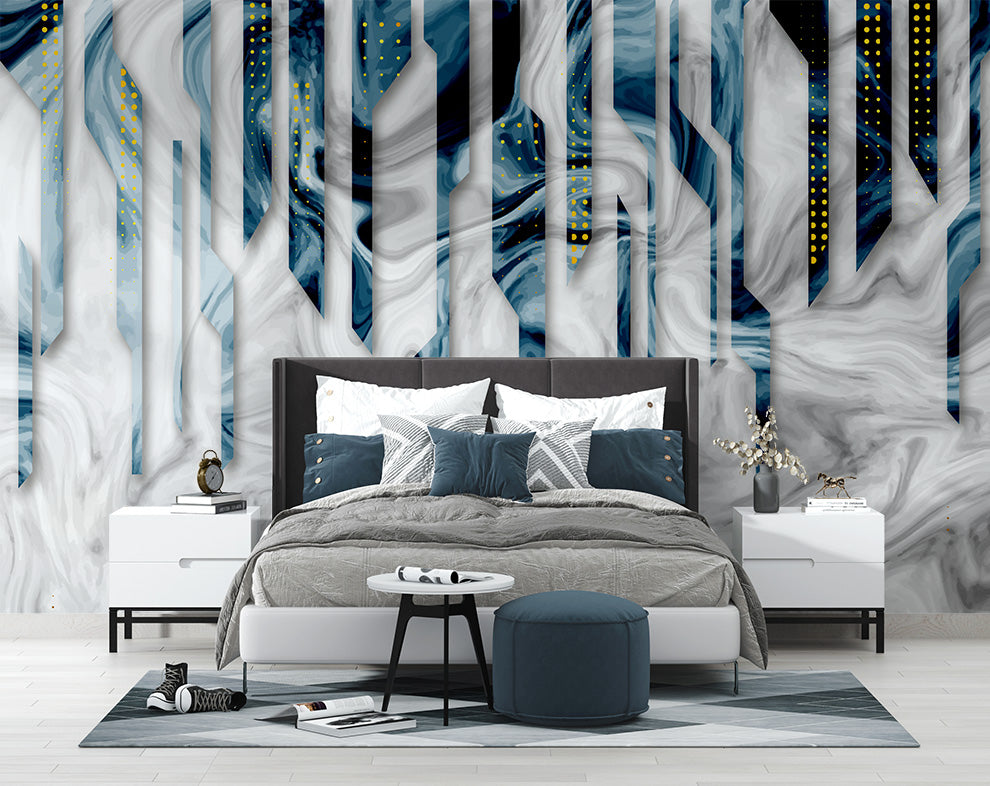 3D Abstract Design Wallpaper For Living Room