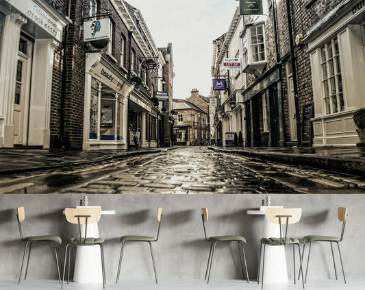 Old Street Wall Mural, The Town Wallpapers 3D Space Decor Paintings
