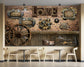 Brick and wooden wheel restaurant wallpaper - view 2