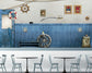 Vintage pirate style cafe wallpaper