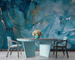 Dining Room - Blue Marble Abstract Wallpaper