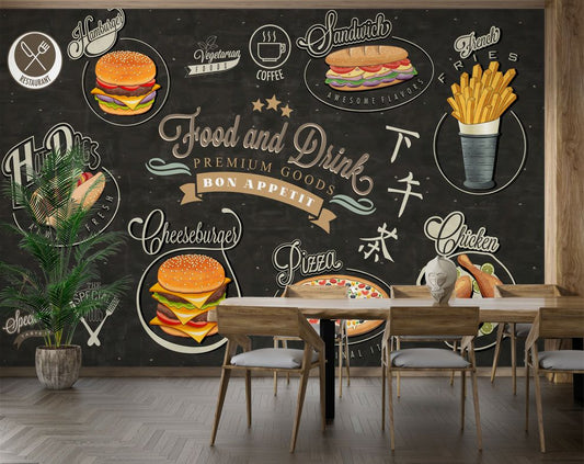 Modern Burgers And Fast Food Restaurant Wallpaper