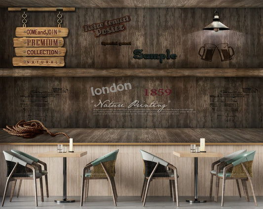 French Romance Retro Brick Wall Coffee Shop Wallpaper