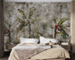 Grey and green botanical forest wallpaper - view 2