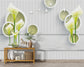 Wooden Board Flower And Circle Wallpaper