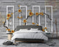Grey floral and botanical wallpaper - view 2