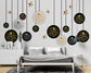 3D black gold and white bedroom wallpaper - view 2