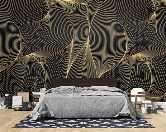 Gold Screen Art 3D Classic Wall Covering Wallpaper