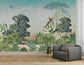 Tropical jungle peacock and birds wallpaper - view 2