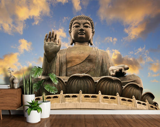 Big Buddha customized wallpaper for wall, 3d Buddha wallpaper mural