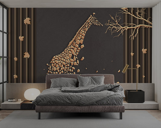 3d Creative giraffe art wallpaper
