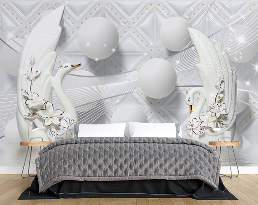 Luxury White Swan Wallpaper