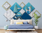 Abstract geometric diamond wallpaper - view 2