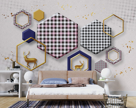 Modern 3D Stereo Abstract Art Geometric Wallpaper