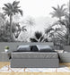 Tropical Palm Trees Black And White Wallpaper