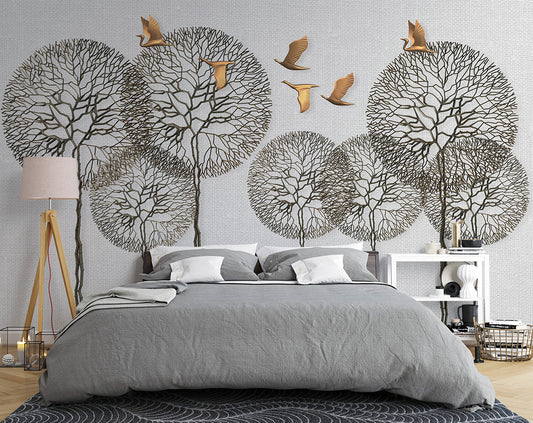 3d Creative dandelion flower art and birds wallpaper