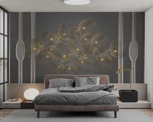 Bedroom - Designer Beautiful 3D Round Circular Modern Wallpaper