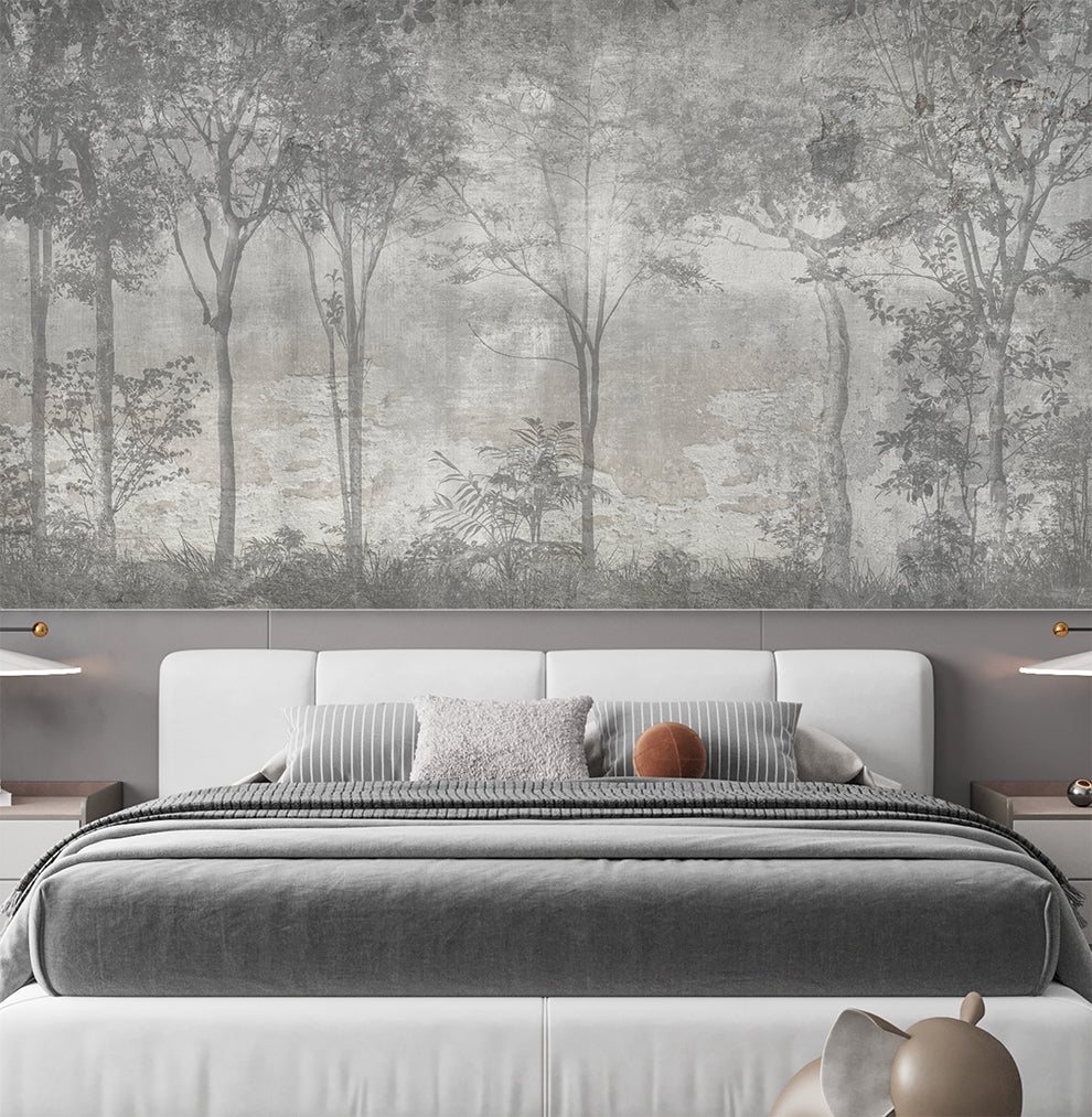 Gray Forest Trees Wallpaper