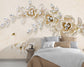 European 3D diamond jewelry floral wallpaper