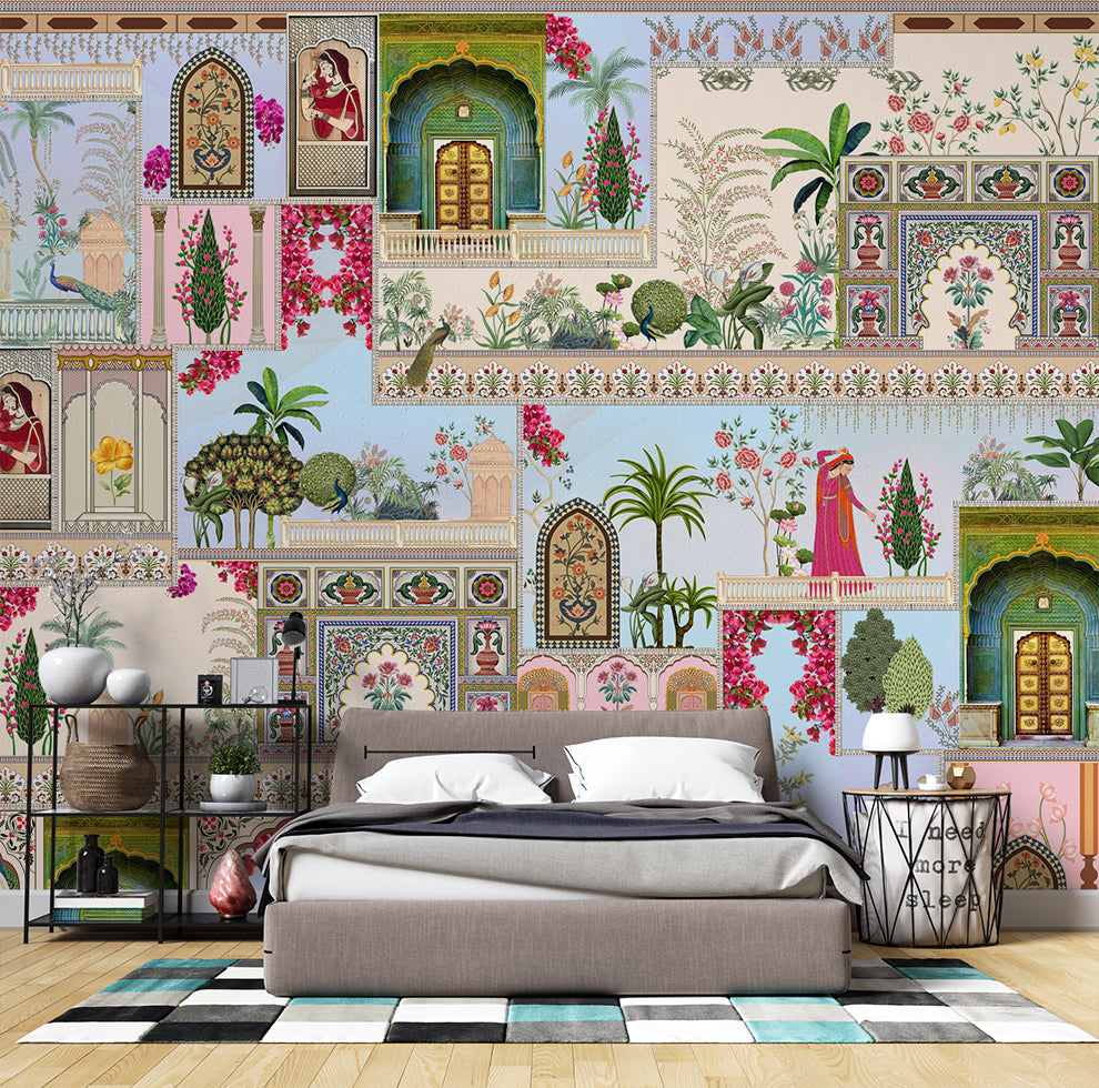 Traditional Indian Art Mural Wallpaper