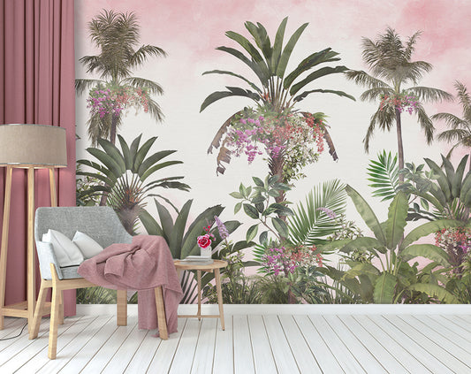 Watercolor Tropical And Flowers Wallpaper
