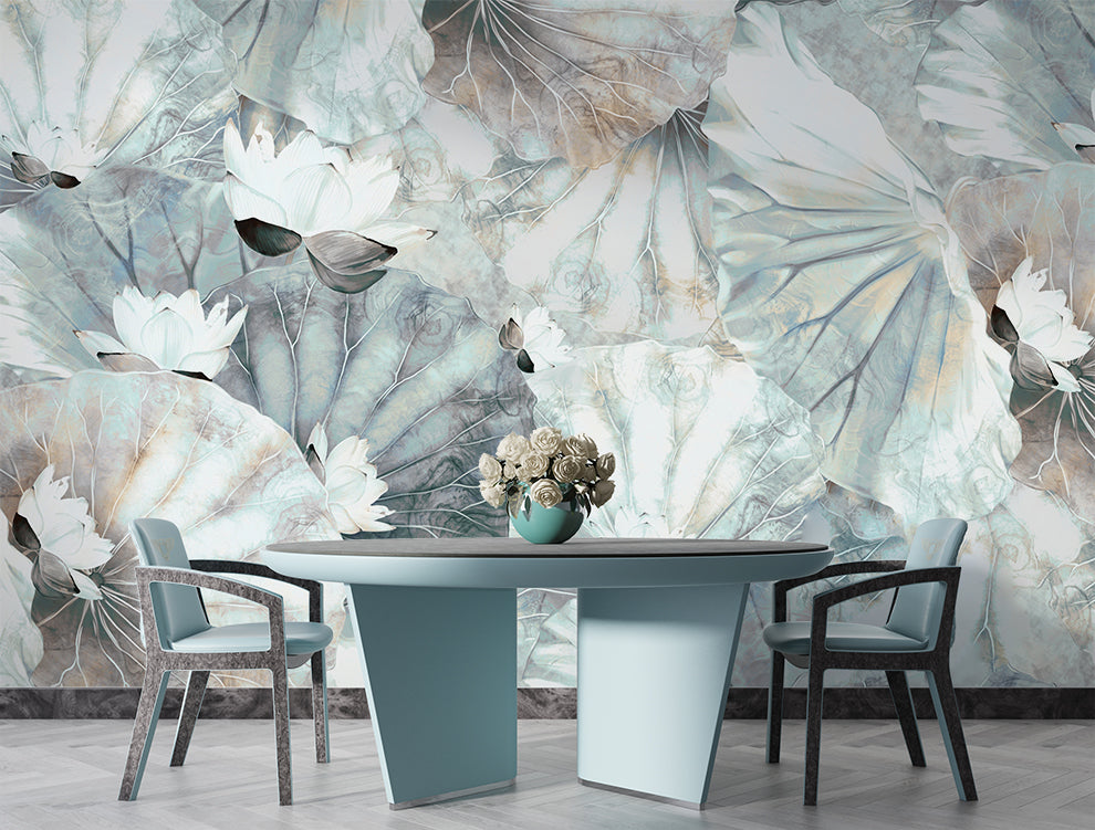 3D Mural Chinese Style Flowers Wallpaper