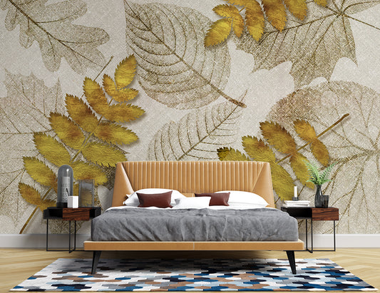 3D Tropical Plant Leaves Wallpaper | Customize Wallpaper
