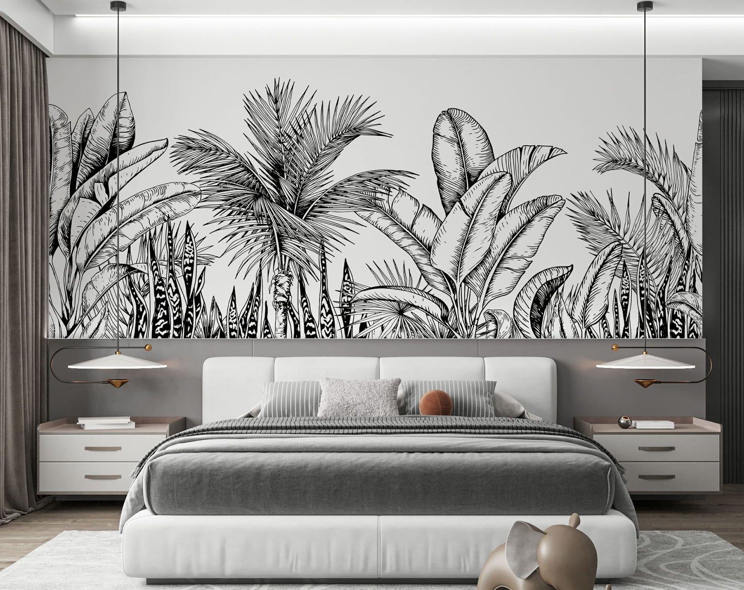 Black And White Forest Wallpaper | Tropical Wallpaper