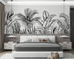 Black and white tropical forest wallpaper - view 2