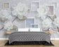 White rose and multicolor square wallpaper