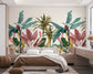 Watercolor banana leaves tropical wallpaper - view 3