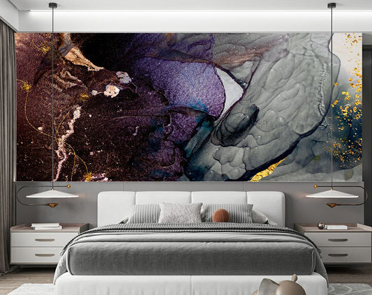 Purple And Gray Marble Pattern Wallpaper