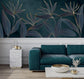 Hallway - Golden Line Tropical Leaves Wallpaper – Luxury Leaf Mural, Custom Size