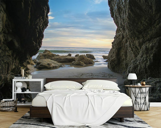 Beautiful Sea And Marble Rock View Wallpaper