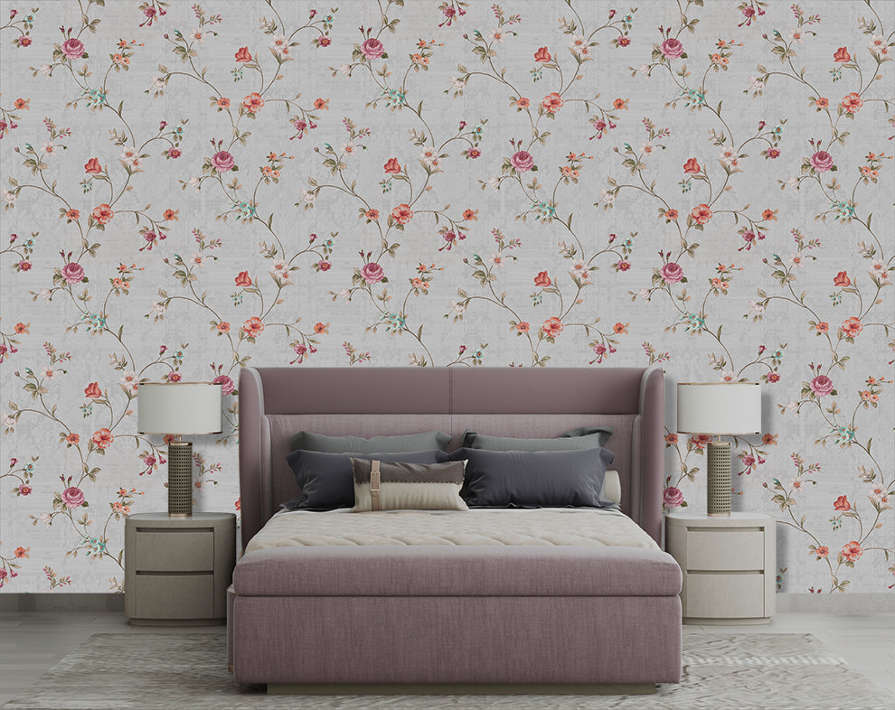 Soft Pink Blossom Floral Wallpaper