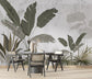 Dining Room - Tropical Banana Leaf Wall Mural Wallpaper, Custom Size