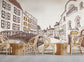 3D sketch city art mural