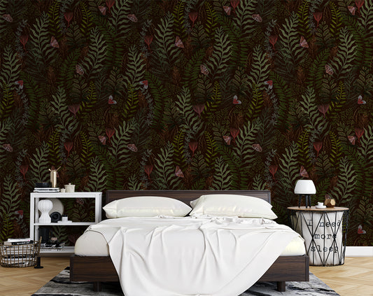 Vintage Dark Botanical Wallpaper Roll