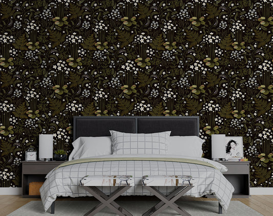 Dark Leaves Wallpaper Vintage Wallpaper