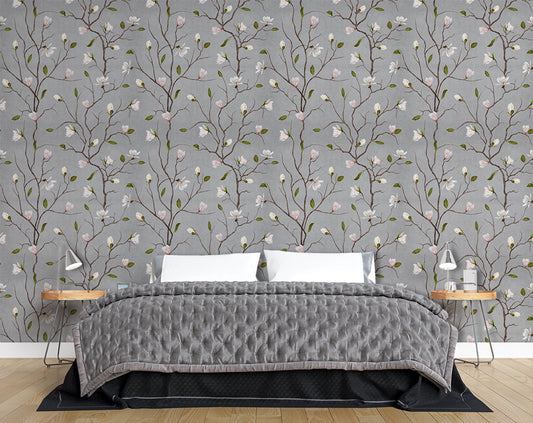 chinoiserie Magnolia Wallpaper Roll Botanical Wallpaper