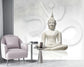 White Buddha wallpaper for living room - view 3