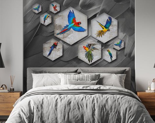 Modern beautiful parrot wallpaper