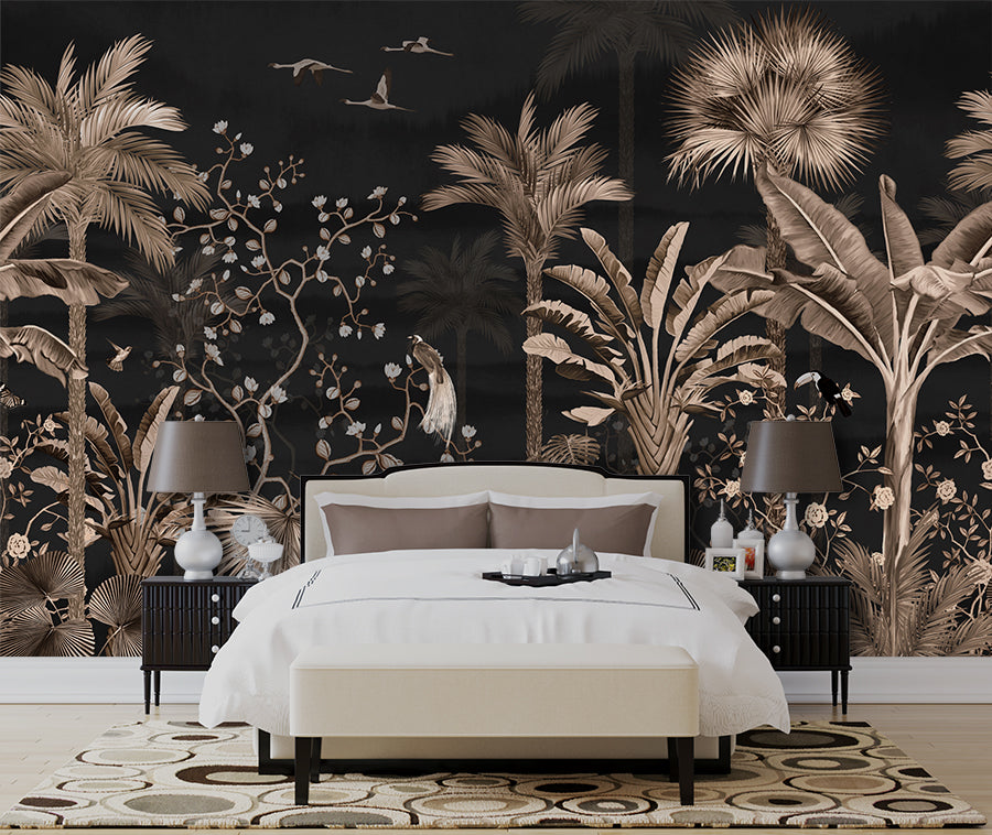 Tropical Forest With Palm Trees Wallpaper