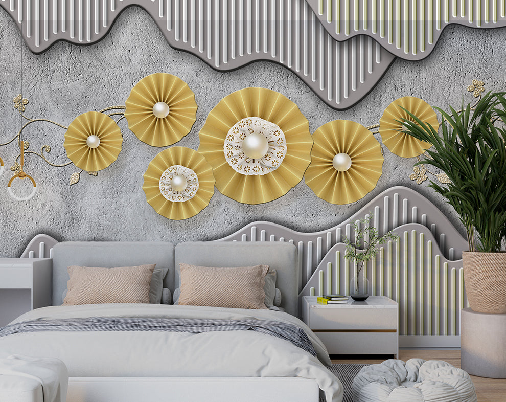 Golden chakras 3d Bedroom wallpaper
