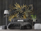 Golden line banana leaf wallpaper - view 2
