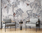Living Room - Chinoiserie Forest Branches – Botanical Wall Mural Wallpaper, Custom Size