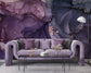 Living Room - Abstract Purple Marble Wallpaper