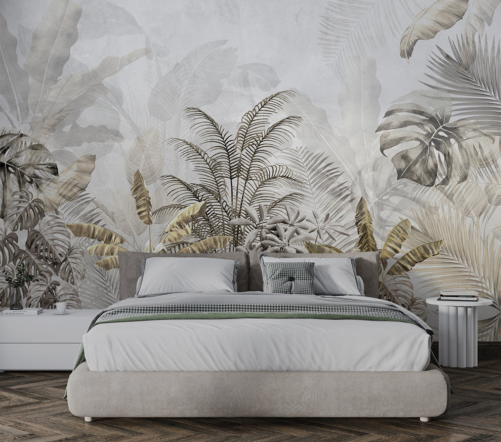 Tropical Tree And Plants Botanical Wallpaper