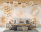 Orange rose floral bedroom wallpaper - view 2
